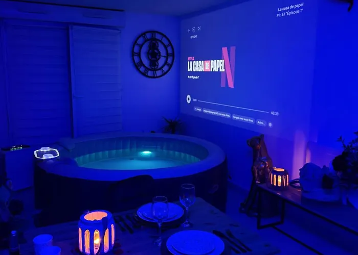 Eden Spa, Bien , Patio De Standing Barbecue - Tv Xl Cinésport, Lit Q-size, Wifi, P-gratuit En Résidence Avion